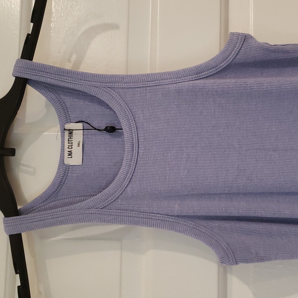 NWT! LNA Ribbed Skinny Racer Mini Dress - Picture 3 of 6